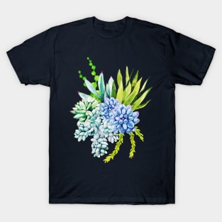 Watercolor succulent bouquet T-Shirt